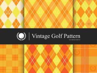 老式的高尔夫模式集，橙色的颜色