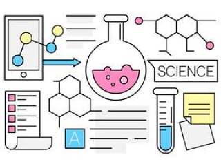  的线性科学图标