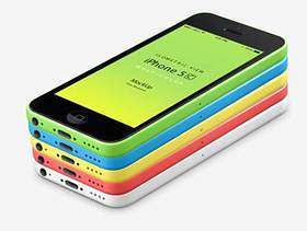 3D视图iPhone 5C Psd矢量模拟