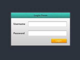 web login form UI  PSD分層教學
