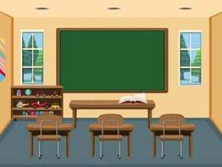 An interior empty classroom