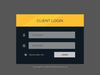 平现代登录表单ui模板设计