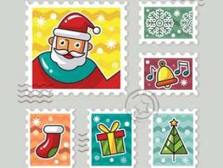 彩色圣诞节邮票