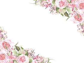 花框架155 - 玫瑰和绣球花粉红色的花框架