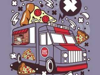 Pizza Van Cartoon