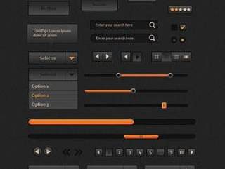 橙色网页设计UI元素