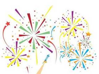 烟花白色背景矢量