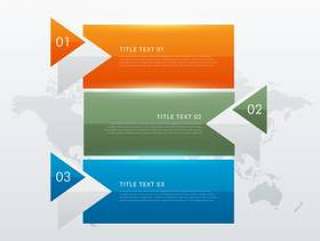 三个步骤现代彩色图表模板商业公关