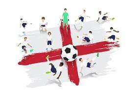 导航足球运动员队有英国旗子背景