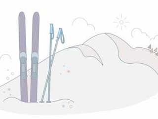 滑雪设备矢量