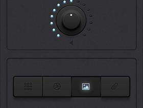 两个黑色调UI设计-按钮-旋钮