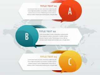 三个步骤选项信息图表web横幅