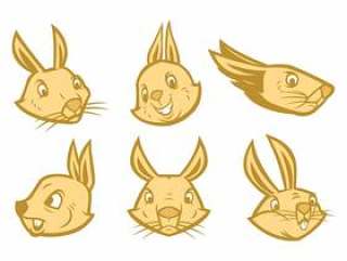  兔子标志矢量
