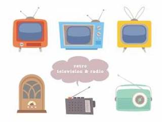 各种复古电视和收音机