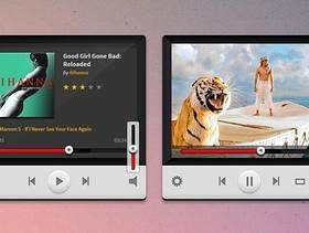 音乐视频播放器 - PSD分层素材