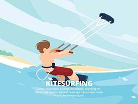 风筝冲浪的插图