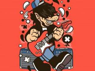 Wolf Rocker Cartoon