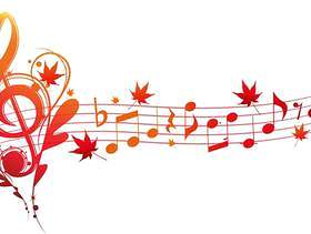 与toka标志和秋天的落叶的音符