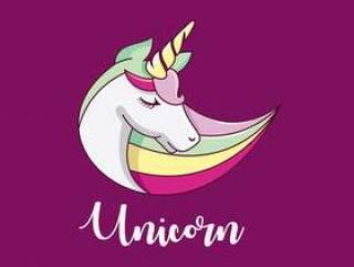 Swoosh colorful unicorn vector