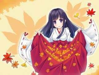 巫女(秋)<背景付>