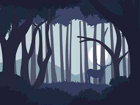 深蓝色抽象森林的插图