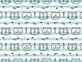 手绘猫矢量模式