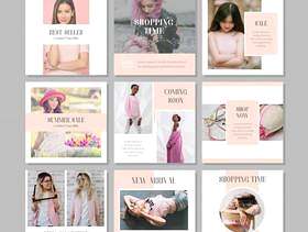 粉红色时尚社交媒体发布模板