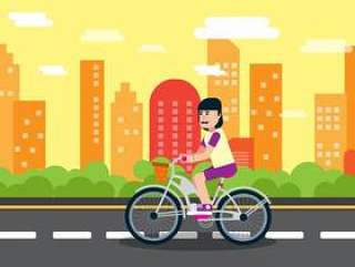 女孩骑自行车背景图