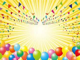 加兰旗帜运动天气球五彩纸屑气球装饰