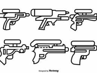 向量组的线条样式水枪图标