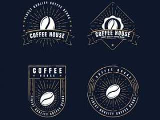 复古咖啡标签徽章收藏