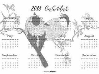 美丽的2018年可打印的日历