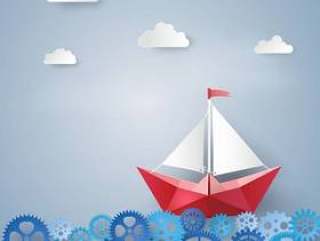 与纸帆船的领导概念