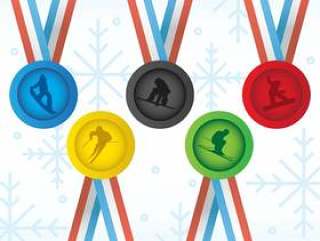 冬季奥运体育奖牌矢量