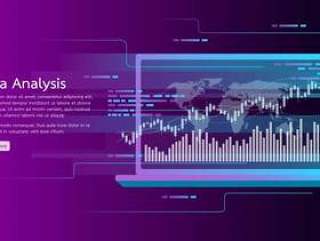 Data analysis concept banner. research