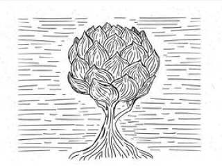  手绘矢量抽象树