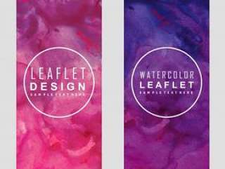 Colorful Watercolor Leaflet Template Design