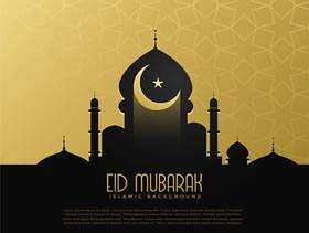 eid穆巴拉克概念设计与清真寺和月亮