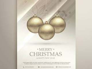 圣诞节节日的银色背景与垂悬的球