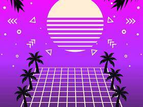 Vaporwave背景矢量