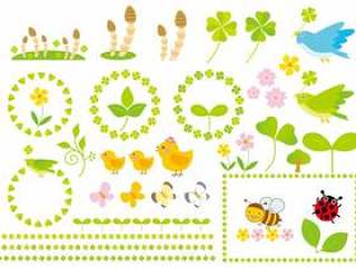 春天的各种插图