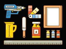 丝网印刷图标集