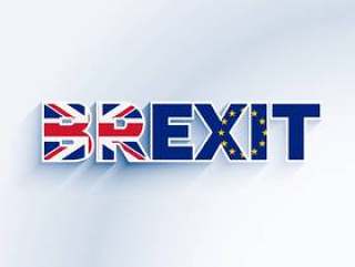 与英国和欧盟旗帜的英国脱欧文本