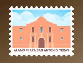 阿拉莫广场圣安东尼奥得克萨斯州美国邮票