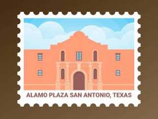阿拉莫广场圣安东尼奥得克萨斯州美国邮票