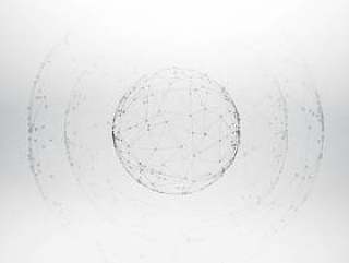网格线框球体数字矢量设计插画