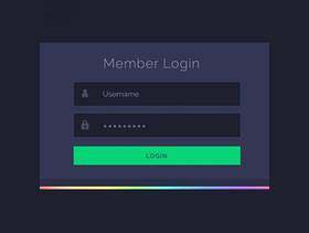 黑暗的会员登录表单矢量设计模板