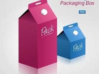 彩色牛奶包装盒子PSD素材