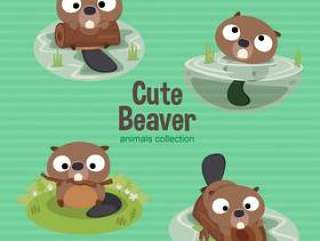 Cute Beaver Animals Collection