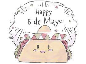 微笑对Cinco De Mayo的逗人喜爱的墨西哥炸玉米饼